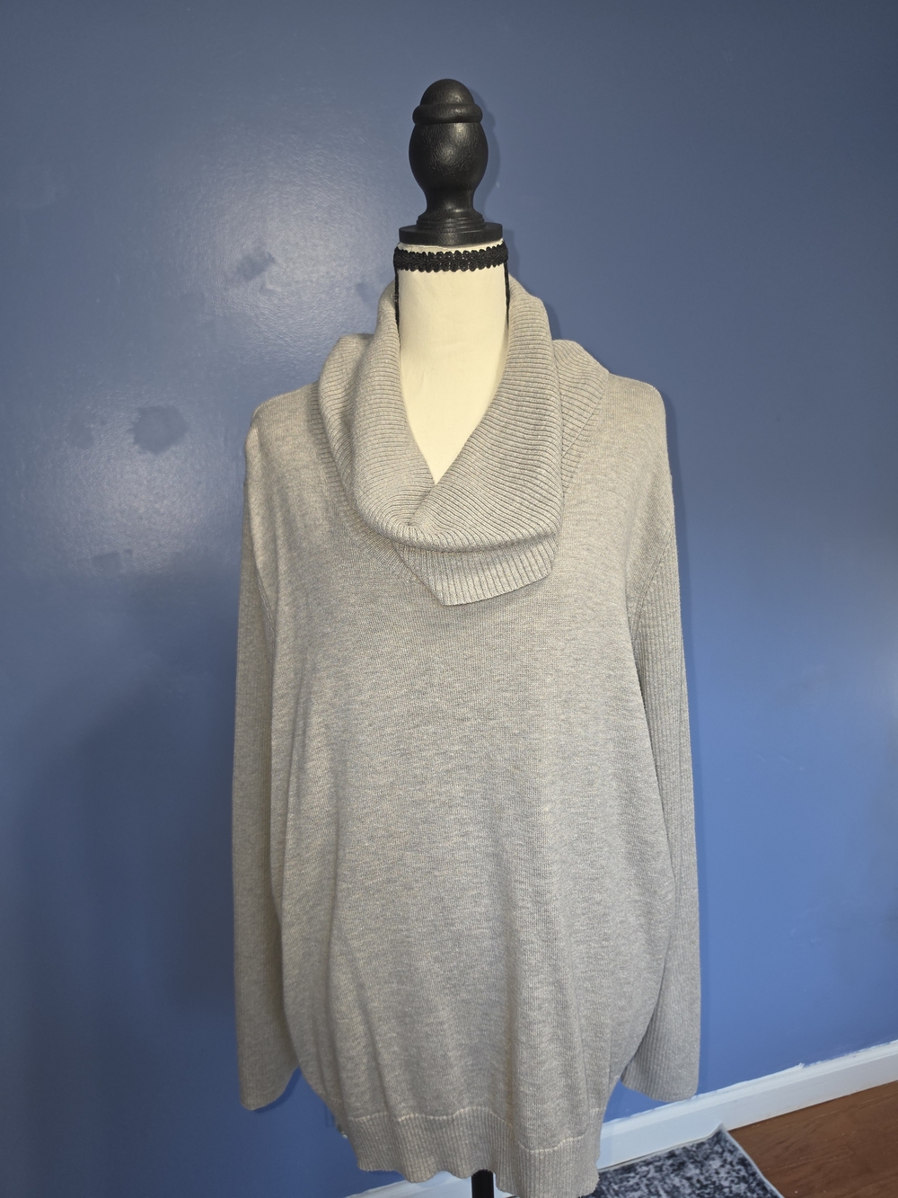 Lauren Ralph Lauren Light Gray Cowl Neck Sweater
